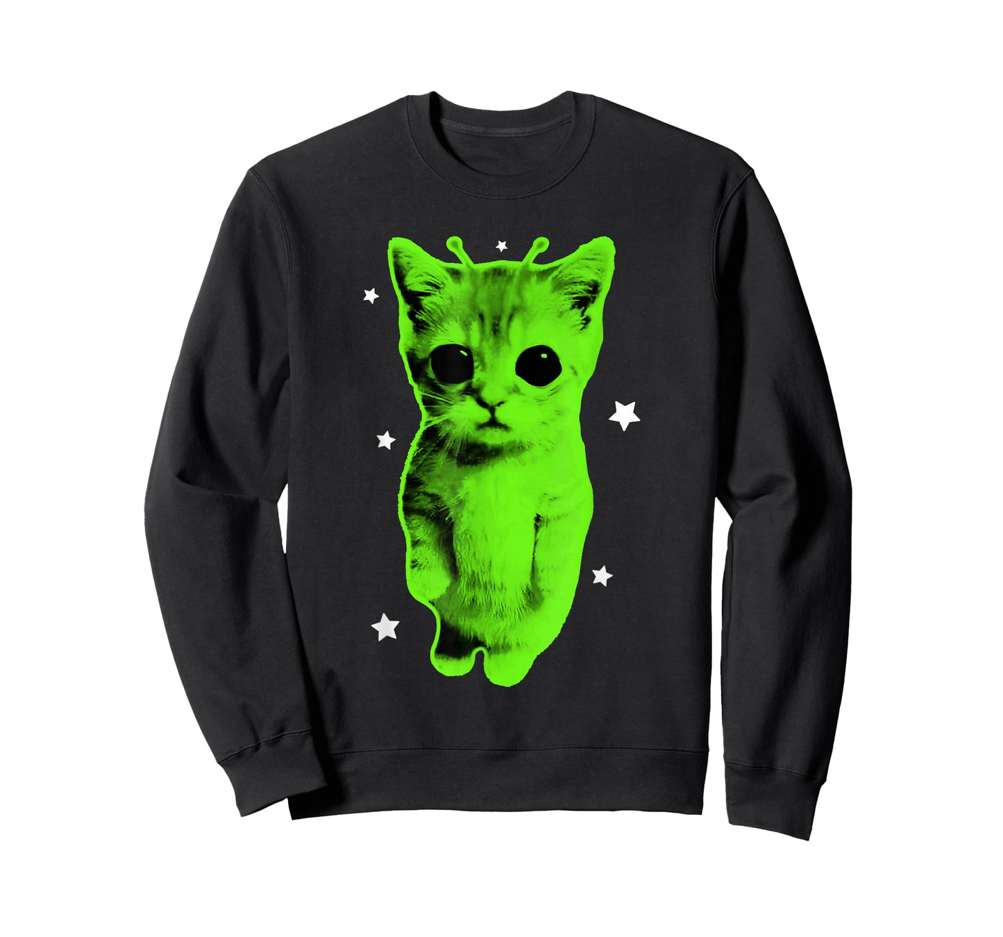 Alien Cat Meme UFO Vintage Graphic Y2K Funny Silly Cat T-Shirt