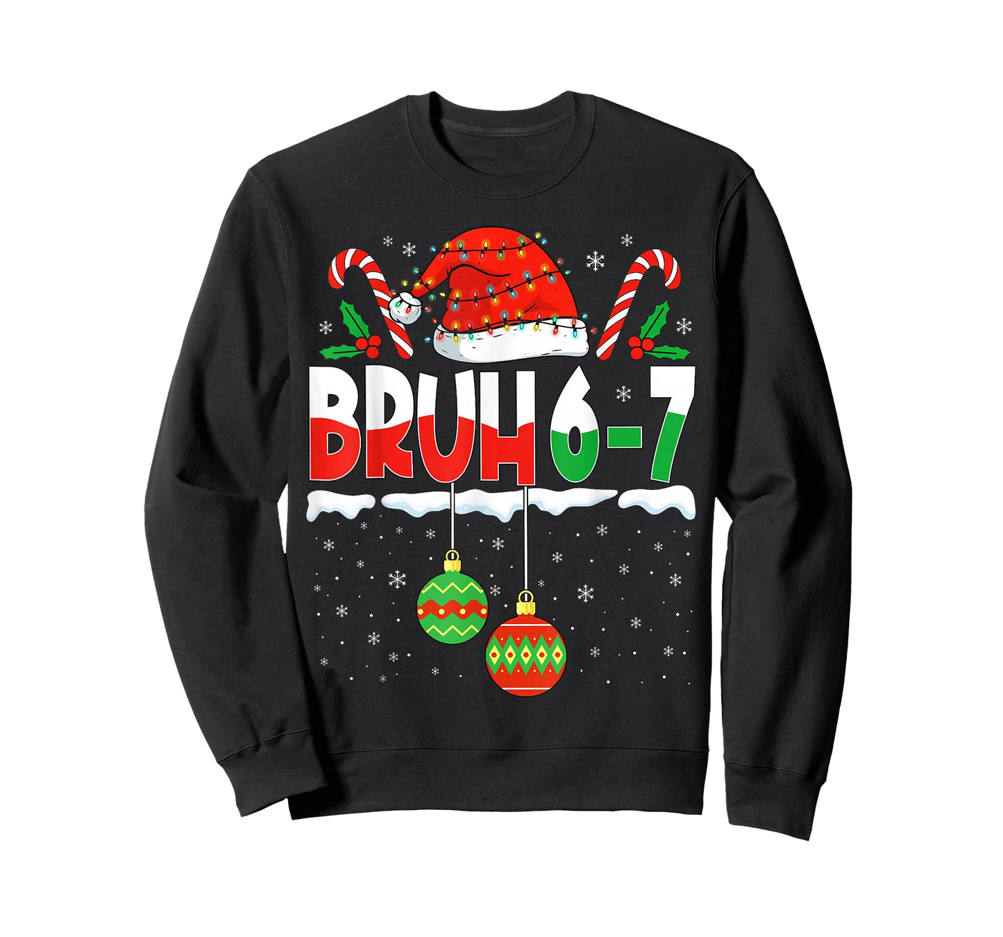 Bruh 67 Six Seven Meme Gen Alpha Slang Merry Christmas Men T-Shirt