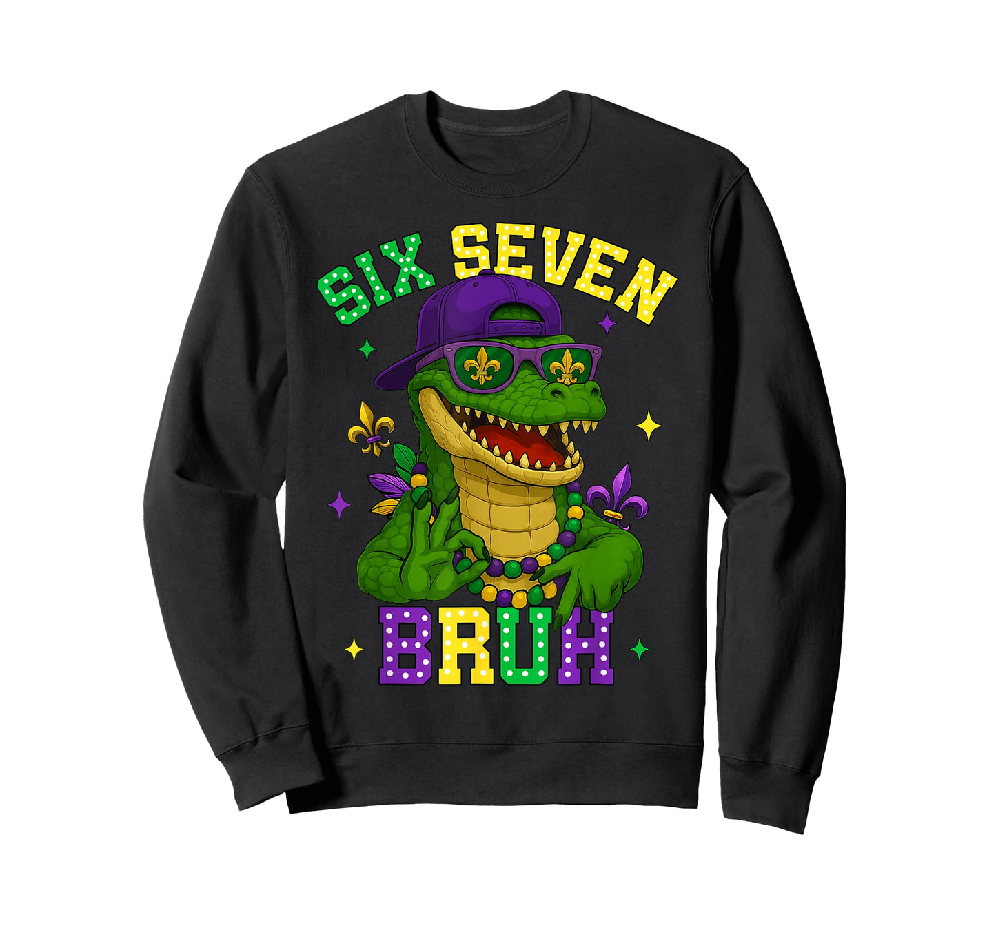 Mardi Gras 67 Alligator Mardigator Bruh Six Seven 6 7 Meme T-Shirt