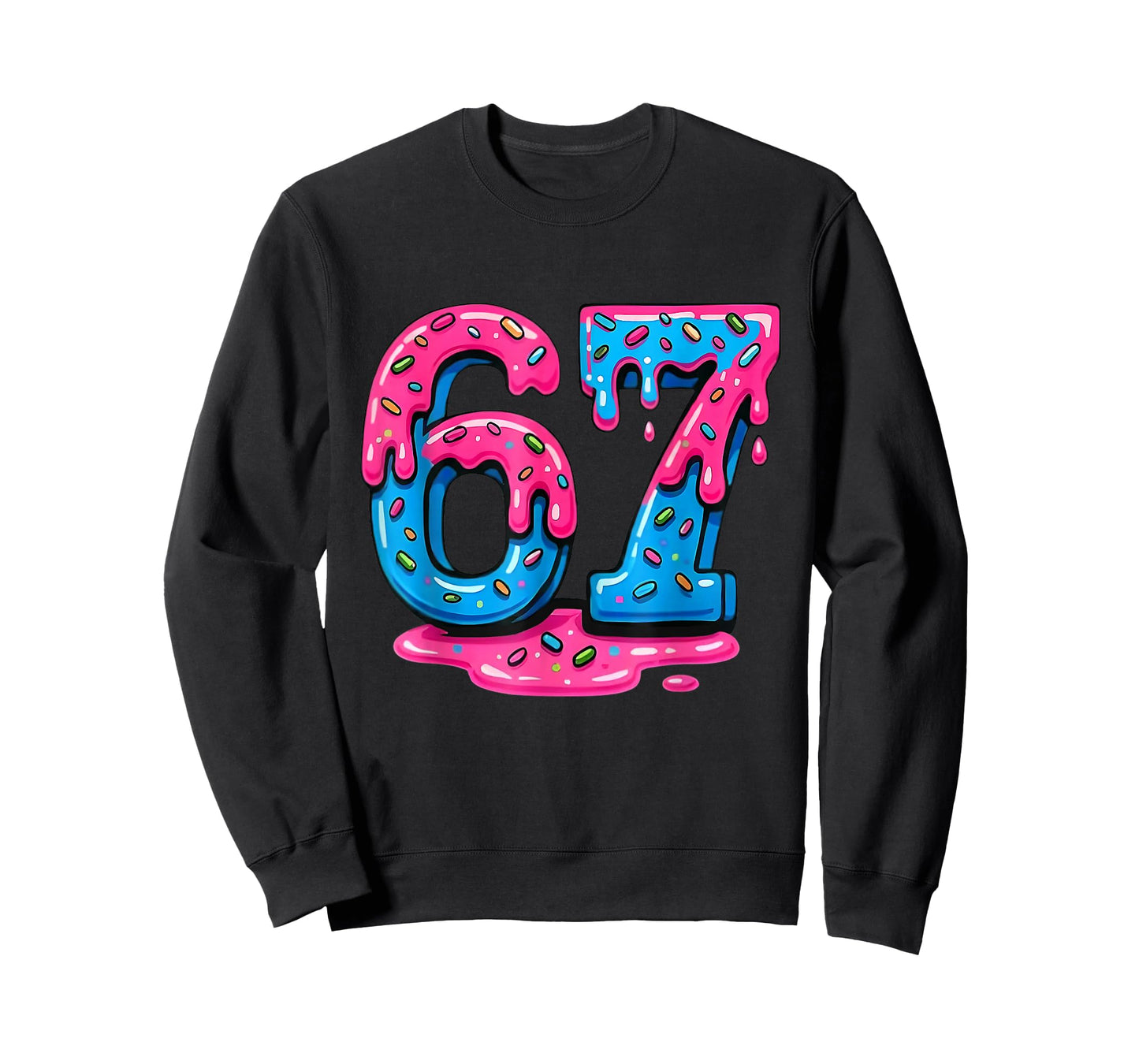 67 Six Seven Ice Cream Drip Cool Meme 67 Funny Number 6 7 T-Shirt