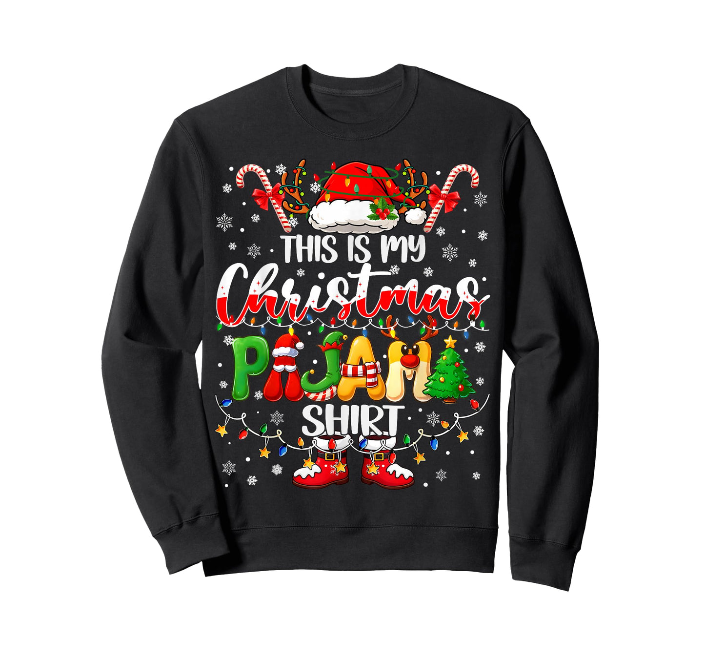 Funny This is My Christmas Pajamas PJs Men Women Kid Family T-Shirt