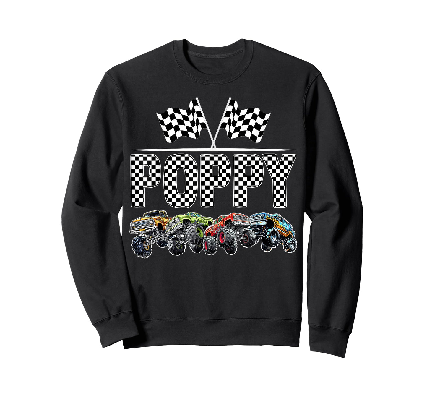Poppy Retro Monster Truck Family Birthday Matching T-Shirt