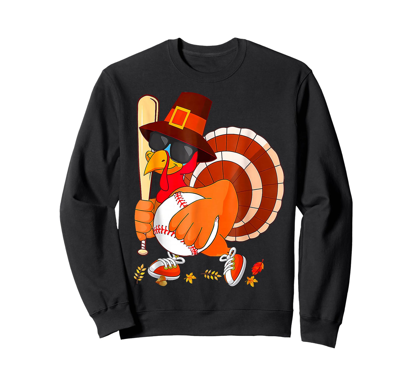 Turkey Playing Baseball Thanksgiving T-Shirt