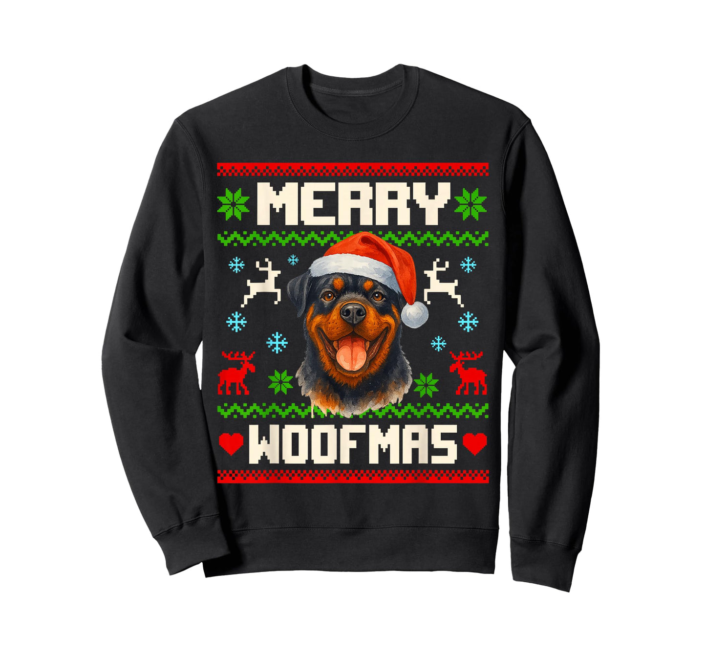 Rottweiler Dog Christmas Ugly Sweater Pet Dog Lover Xmas T-Shirt
