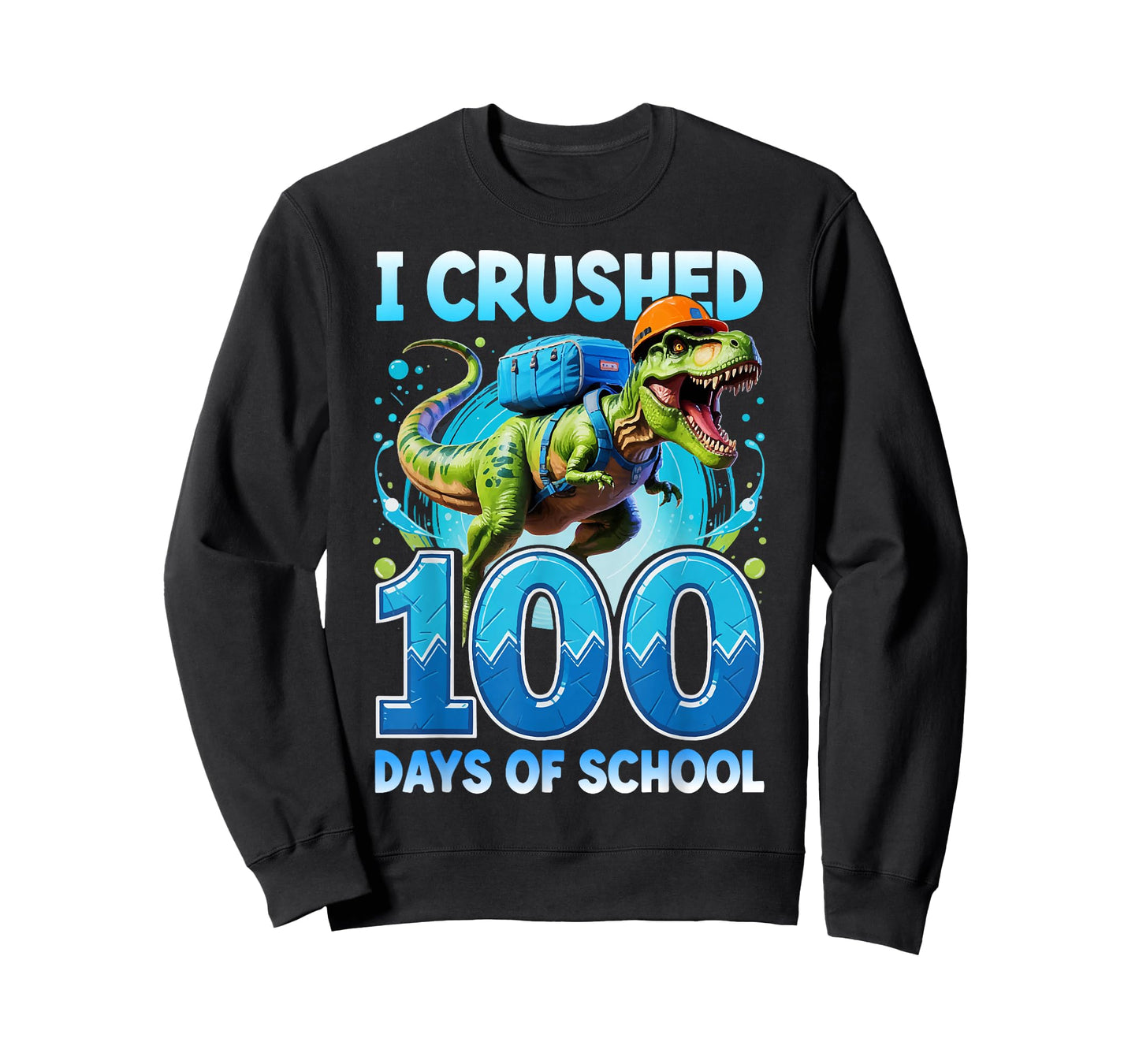 I Crushed 100 Days of School Boys Kids Dinosaur Trex Costume T-Shirt