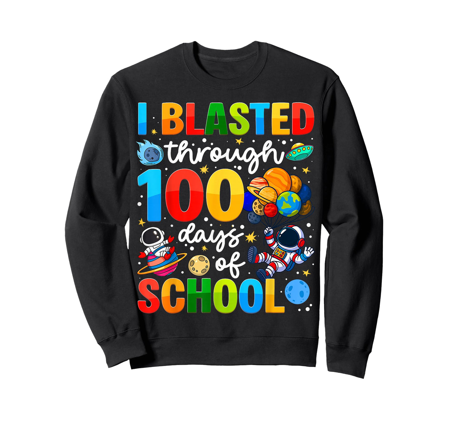 I Blasted Through 100 Days of School Space Boy Kid T-Shirt