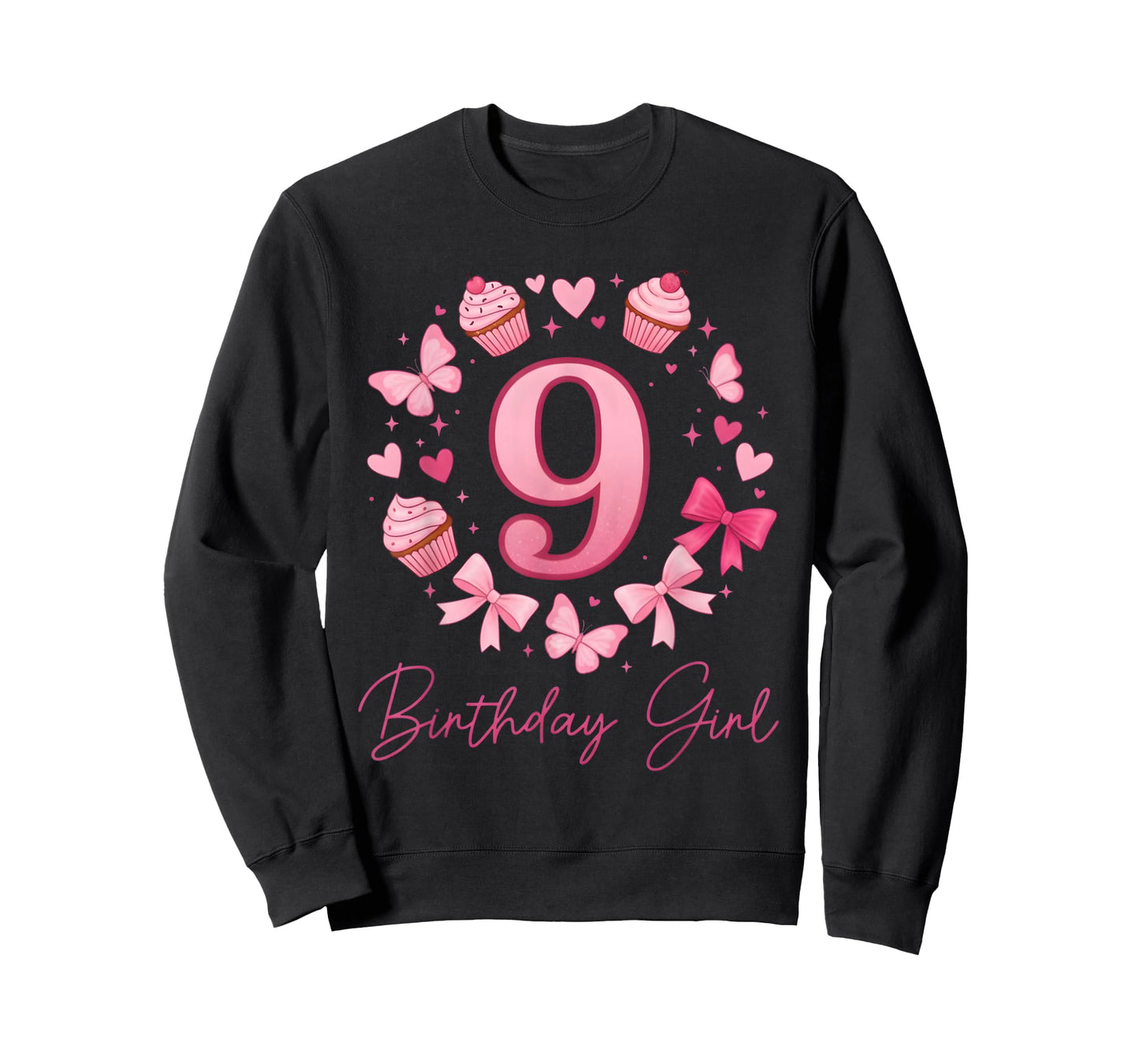 9th Birthday Girl Aesthetic Coquette Bow T-Shirt