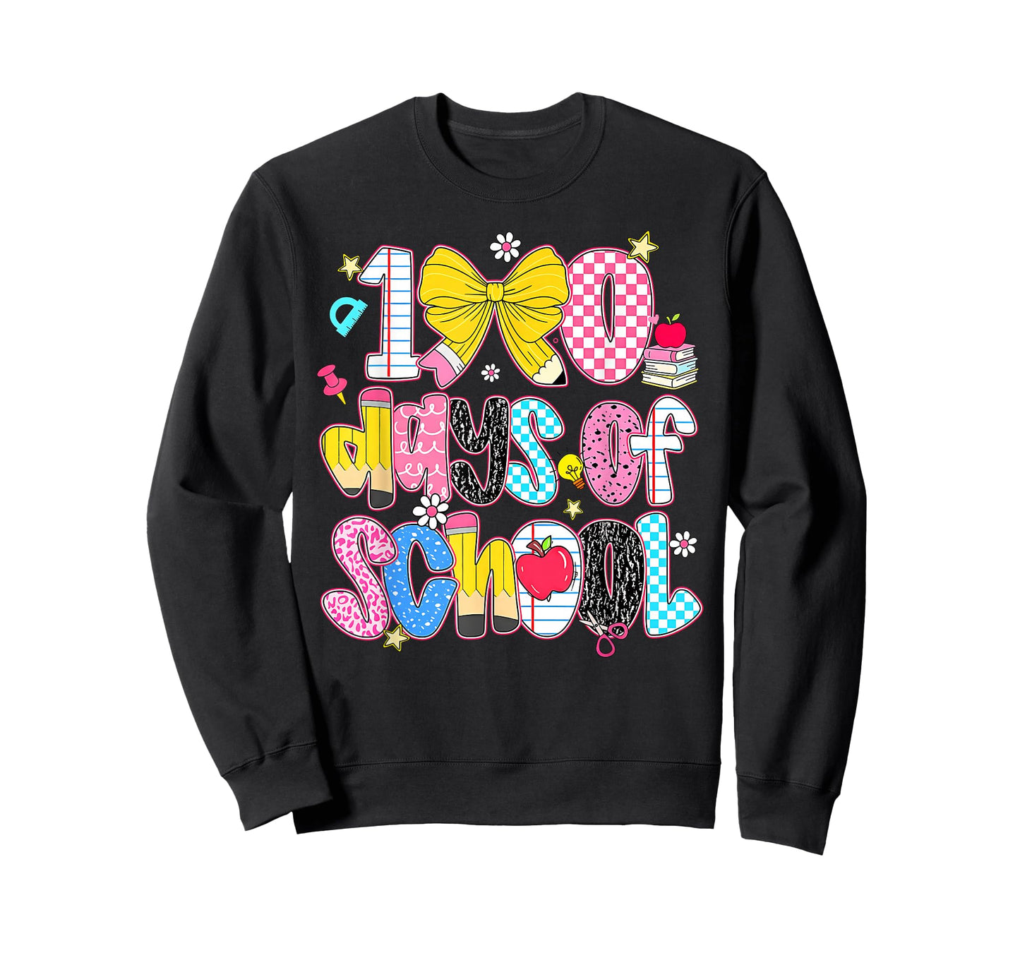 Preppy 100 Days Happy 100th Day of School Girls Teacher Kids T-Shirt