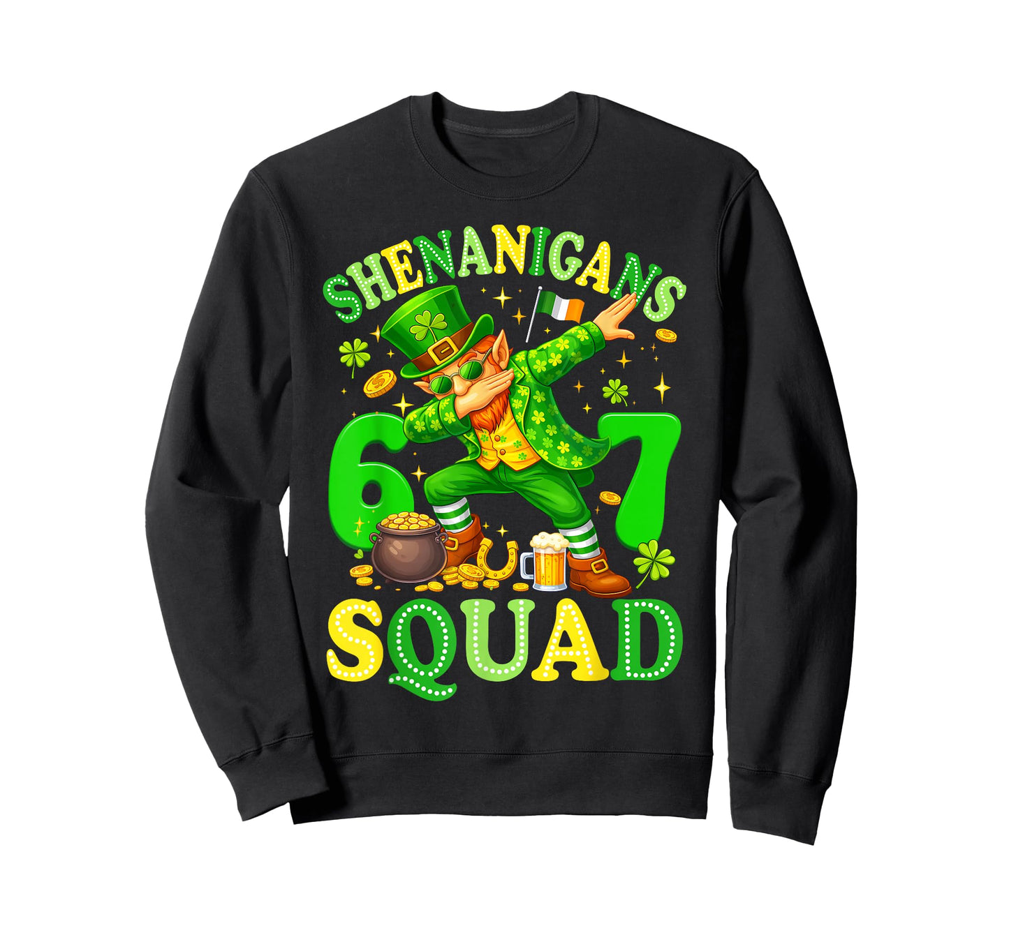 67 St Patricks Leprechaun Meme Six Seven Shenanigans Squad T-Shirt