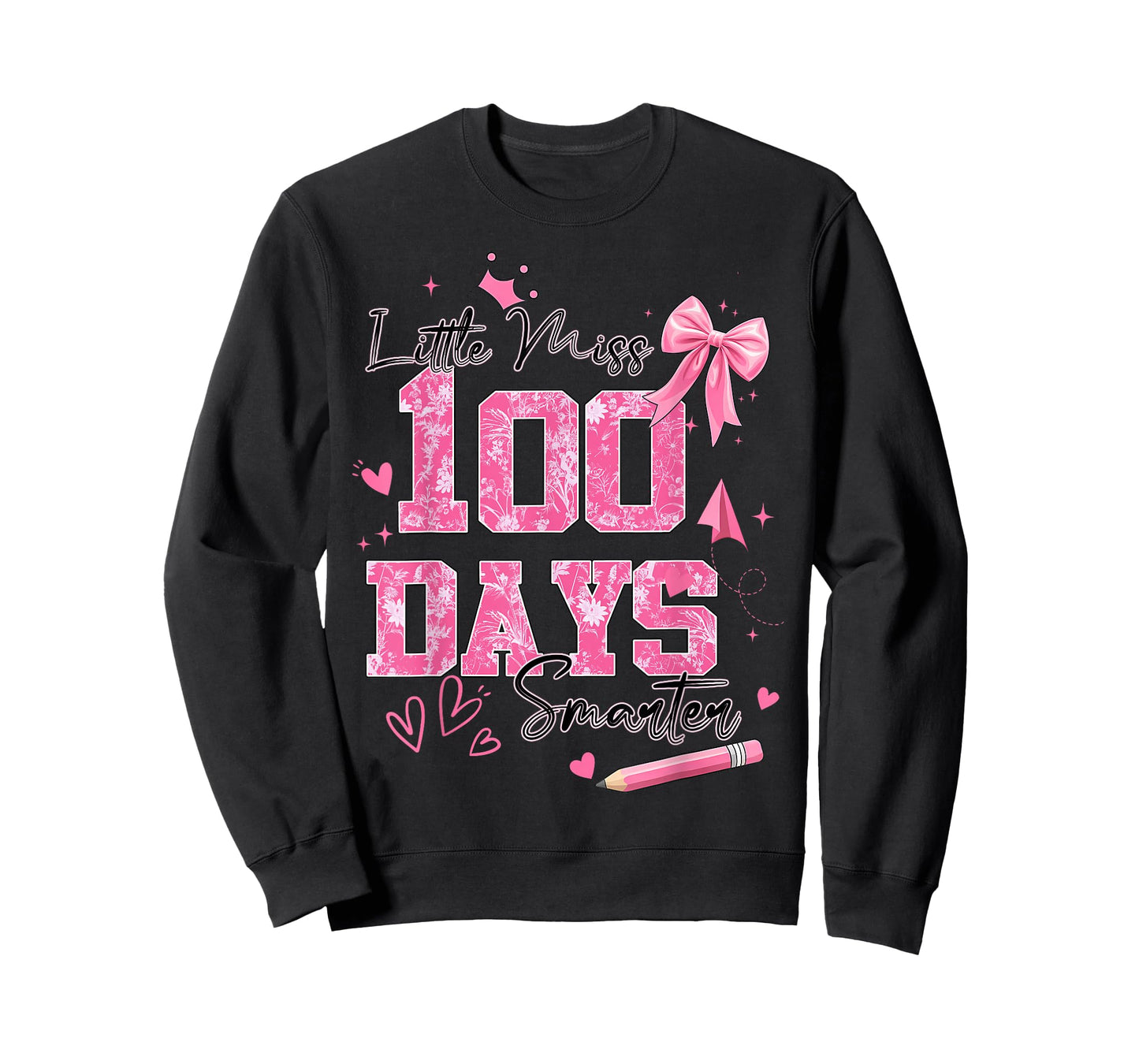 Little Miss 100 Days Smarter Kids Girls 100th Day of School T-Shirt