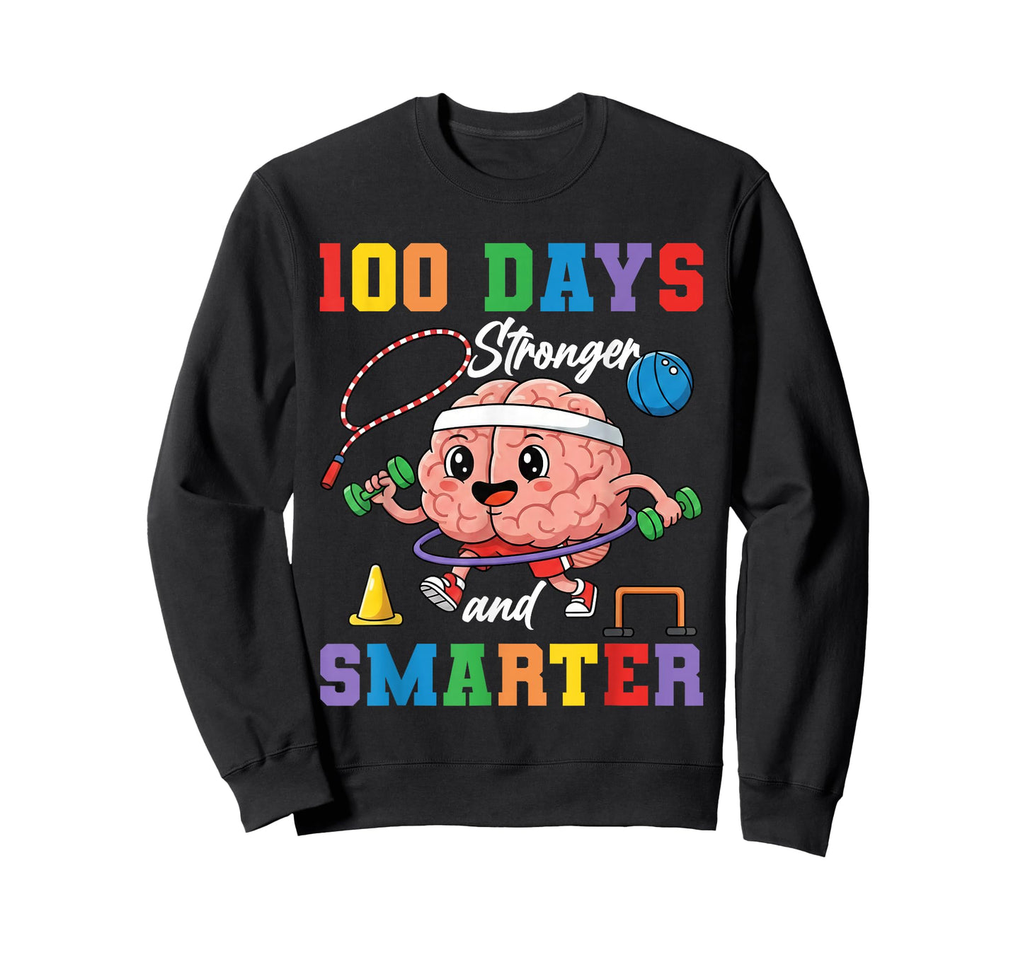 100 Days Stronger and Smarter PE Teacher 100 Days of School T-Shirt
