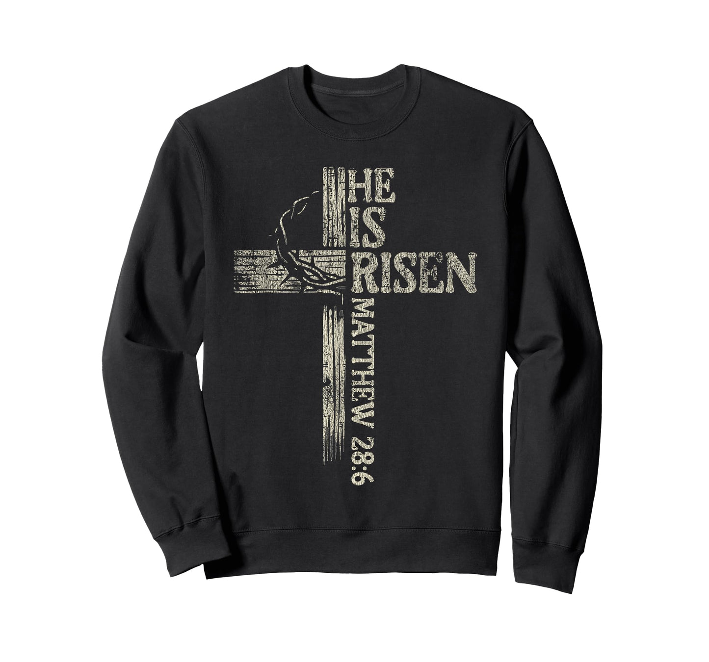 Vintage Retro Style Cross He is Risen Jesus Christian T-Shirt