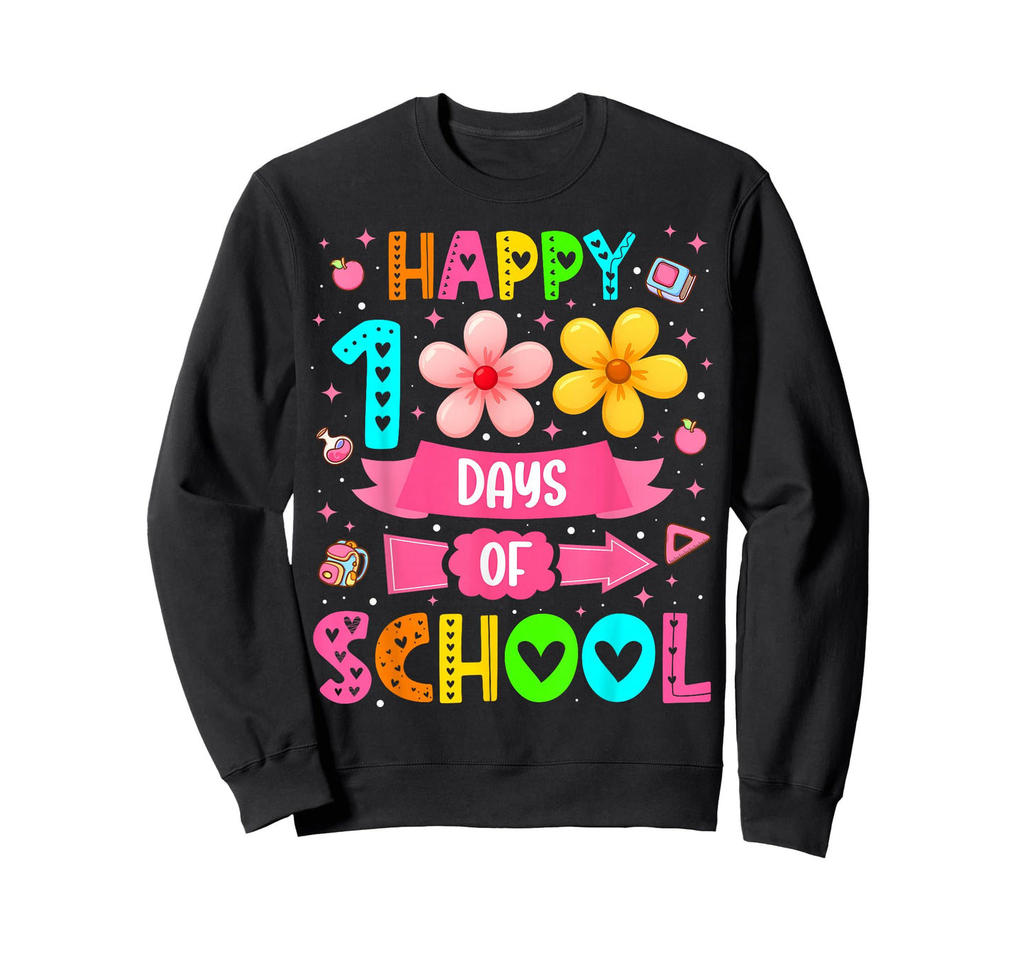 Happy 100 Days of School Floral 100th Days Teacher Girl T-Shirt