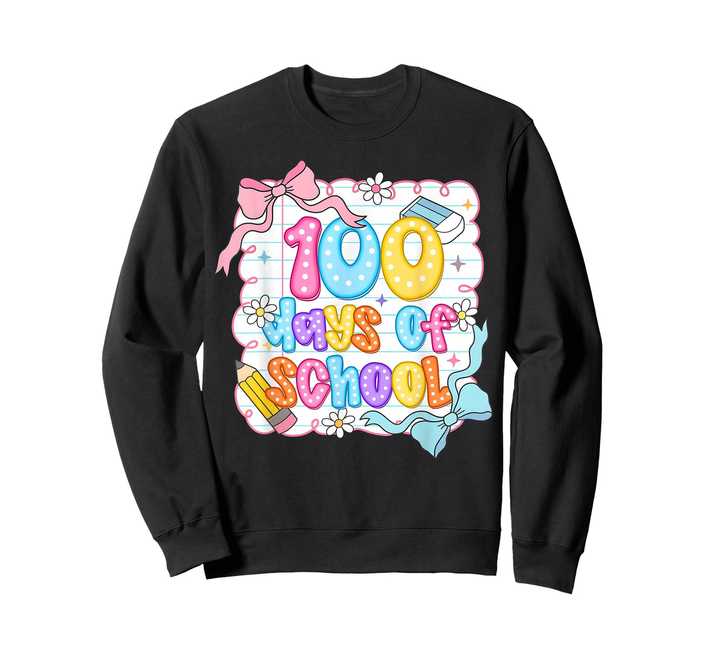 Preppy 100th Day of School Teacher Kid 100 Days Coquette Bow T-Shirt