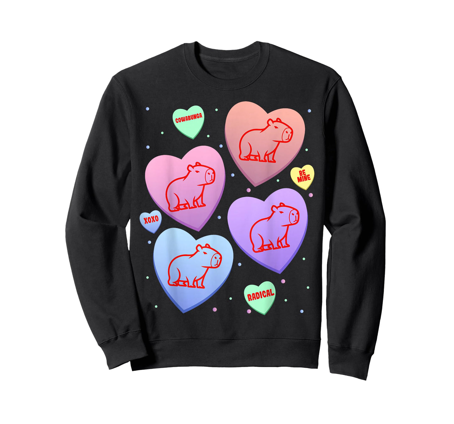 Capybara Candy Heart Pastel Cute Kitten Valentines Day T-Shirt