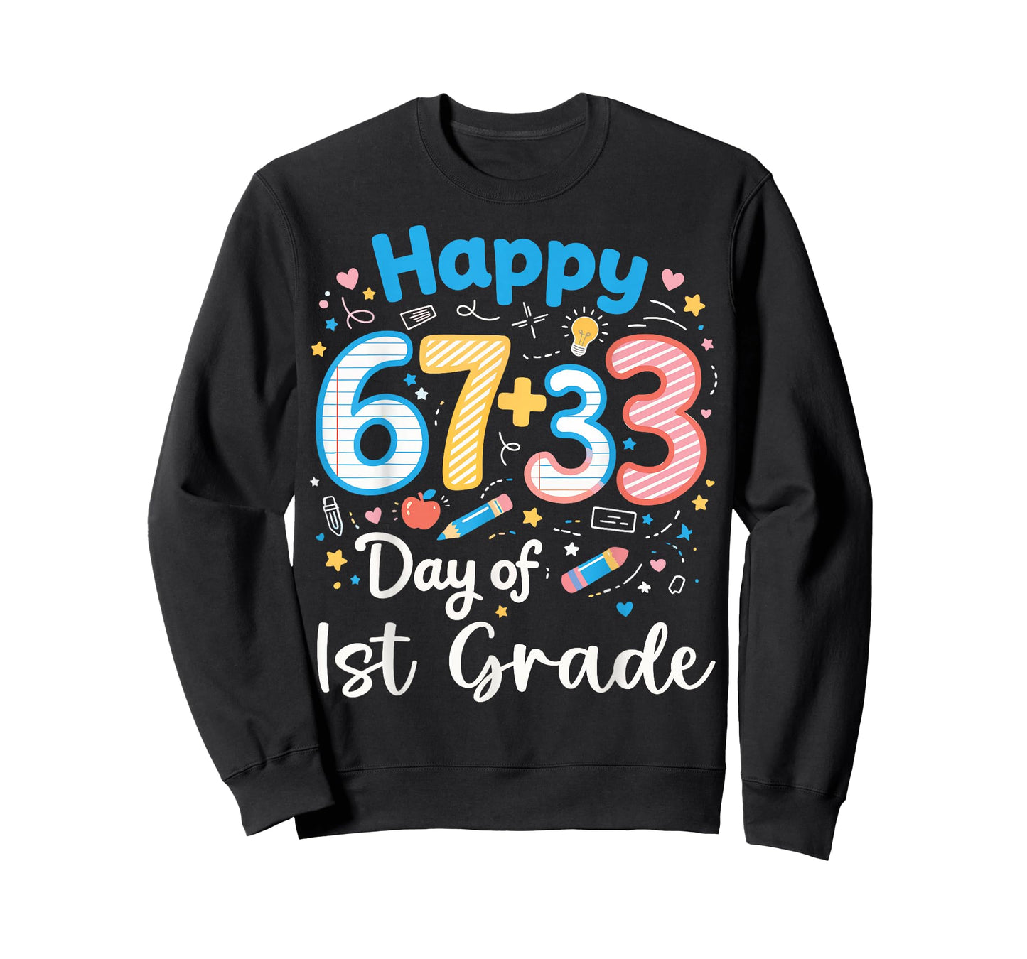 Happy 67+33 Day of 1st Grade 100th Day Math Girls Boys T-Shirt