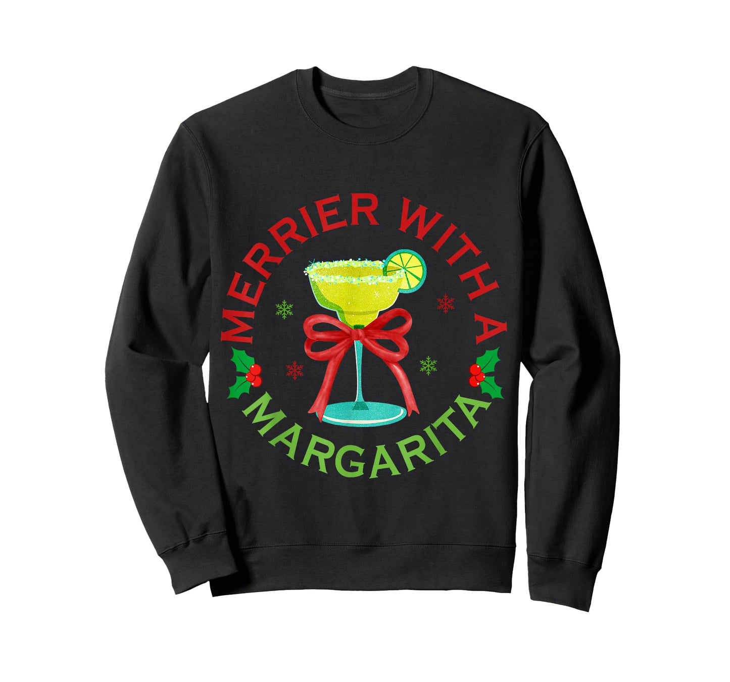 Merrier with A Margarita Christmas Drinking Margarita Lover T-Shirt