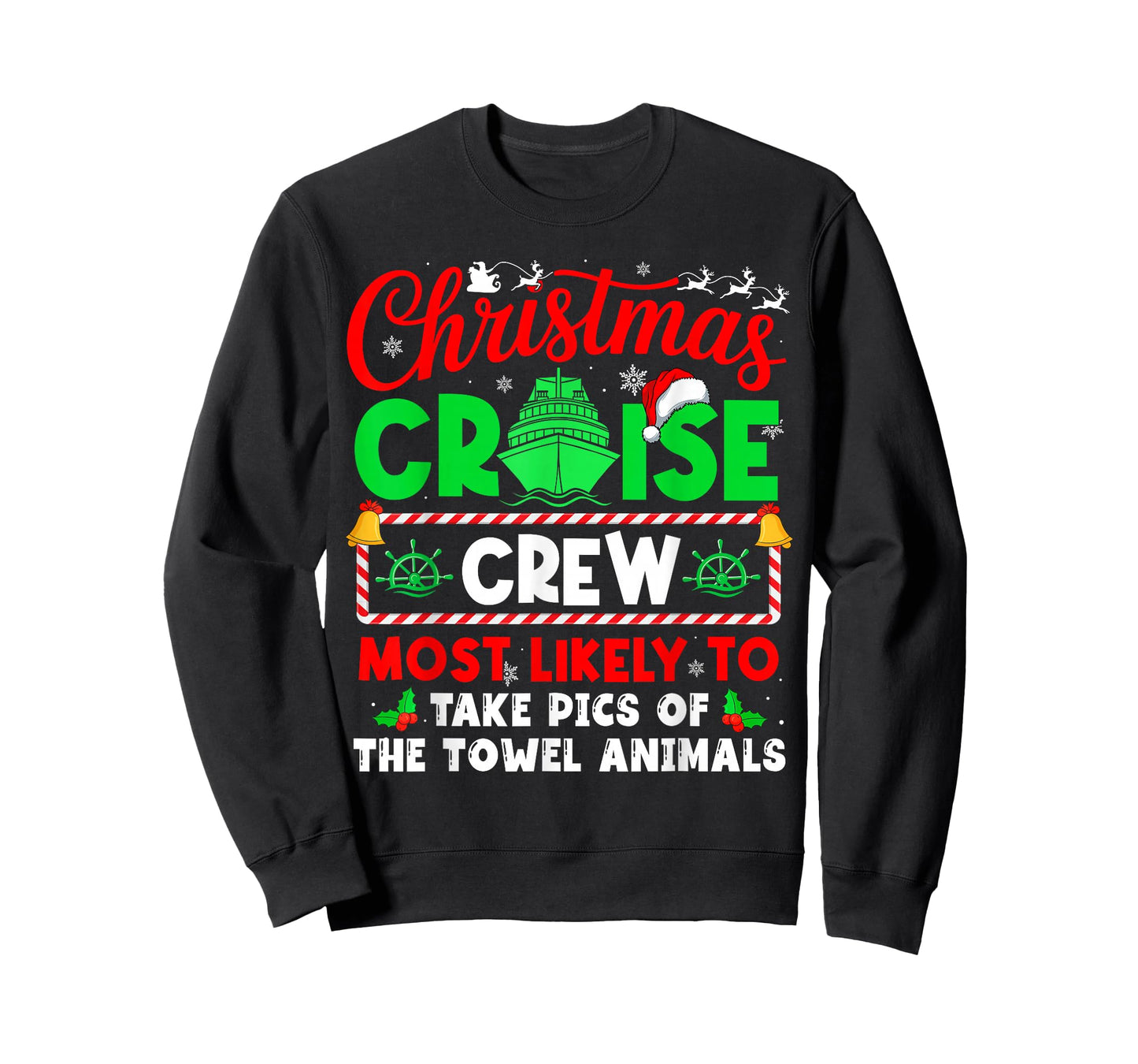 Christmas Cruise Crew Most Likely to TAKE PICS Towel Animals T-Shirt