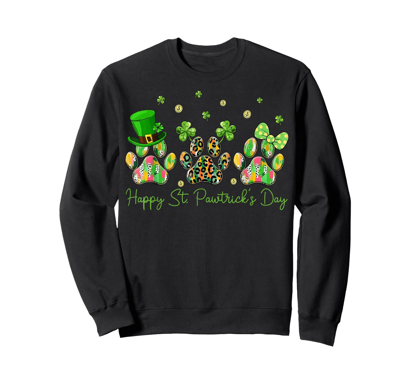 Happy St Pawtrick's Day Dog Paw Shamrock St Patrick's Day T-Shirt