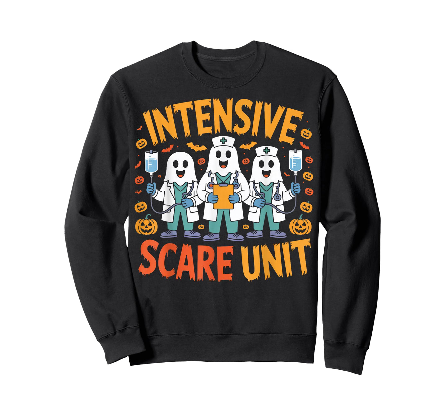Intensive Scare Unit Halloween Nurse Theme T-Shirt