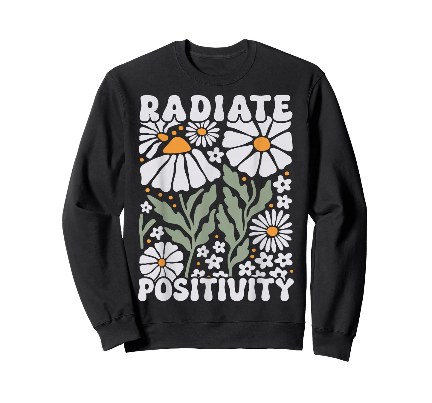 Radiate Positivity Cute Wildflowers Groovy Boho Flower T-Shirt