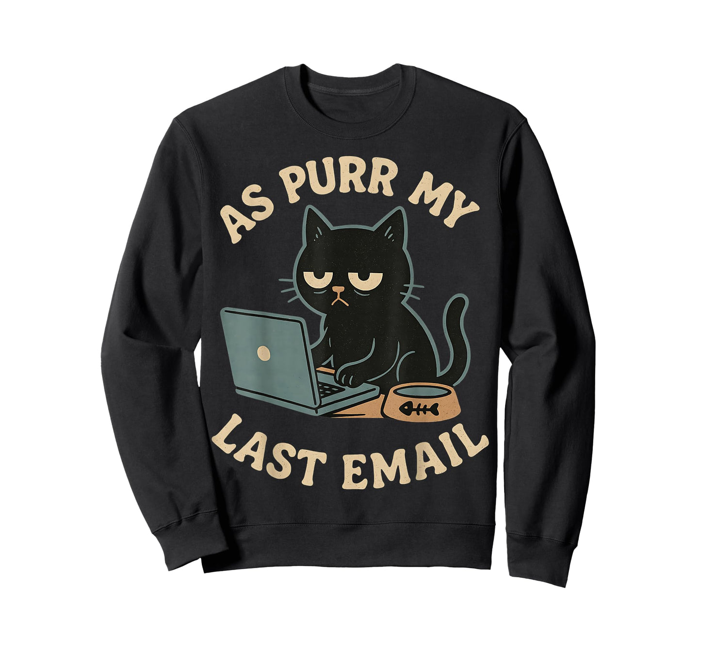 As Purr My Last Email Work Office Funny Cat Pun Graphic T-Shirt