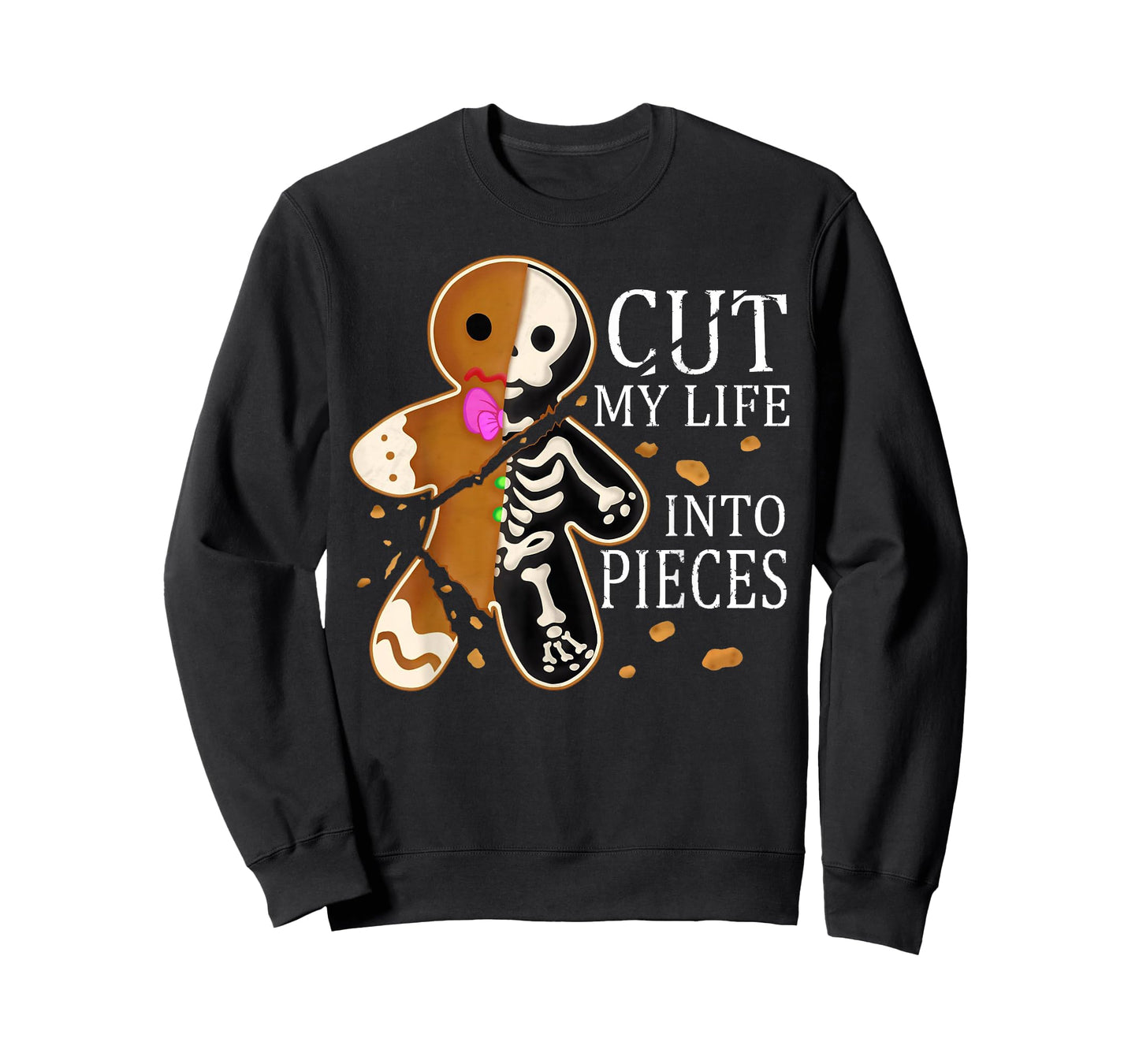 Cut My Life Gingerbread Into Pieces Funny Christmas Saying T-Shirt
