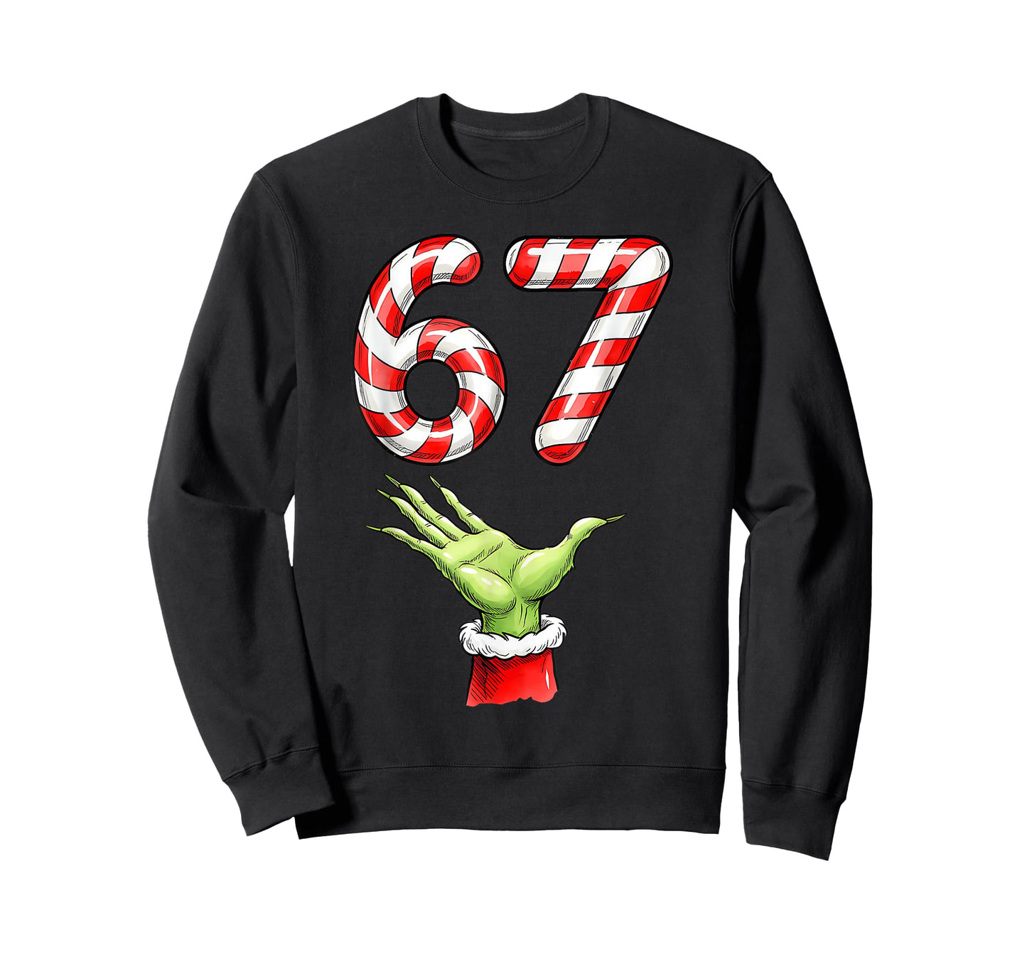 Santa Six Seven 67 Meme Christmas 67 Candy Cane Kids Boys T-Shirt