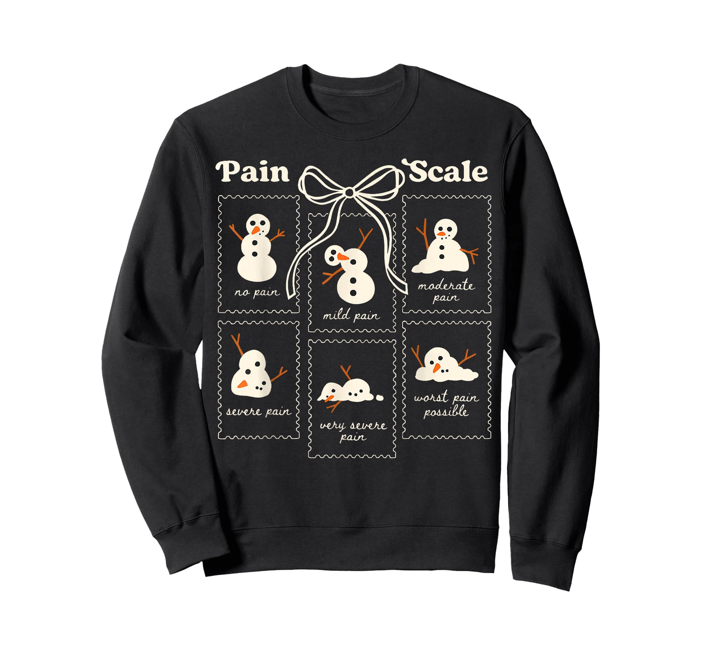 Pain Scale Snowman Funny Nurse Christmas ICU Nurse Coquette T-Shirt