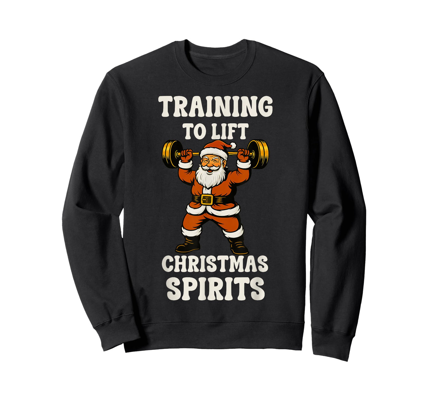 Training to Lift Christmas Spirits Funny Santa Gym Holiday T-Shirt