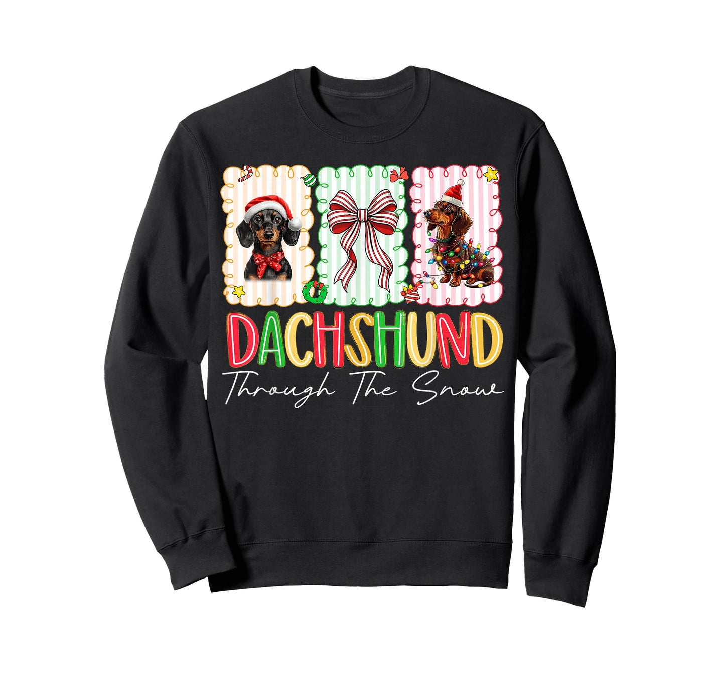 Funny Wiener Christmas Dog Dachshund Through The Snow T-Shirt