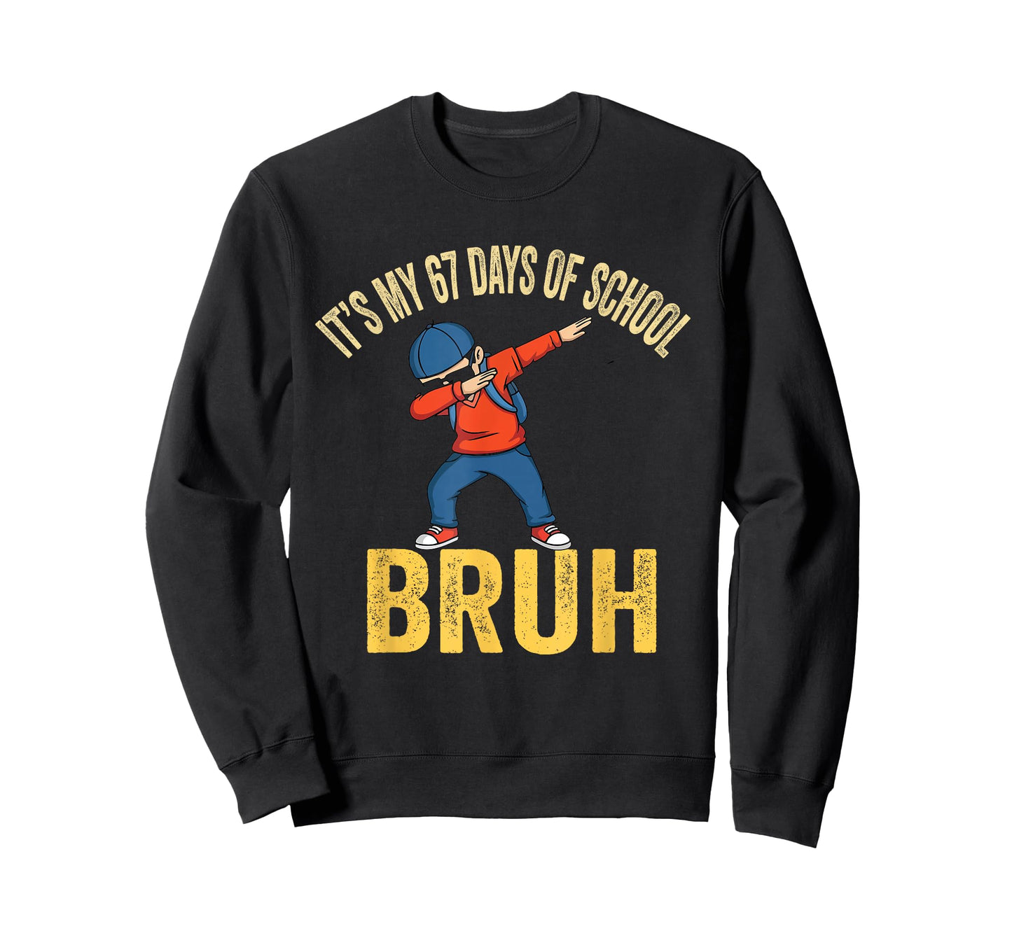 I Survived 67 Days of School Bruh Dabbing Six Seven Funny T-Shirt
