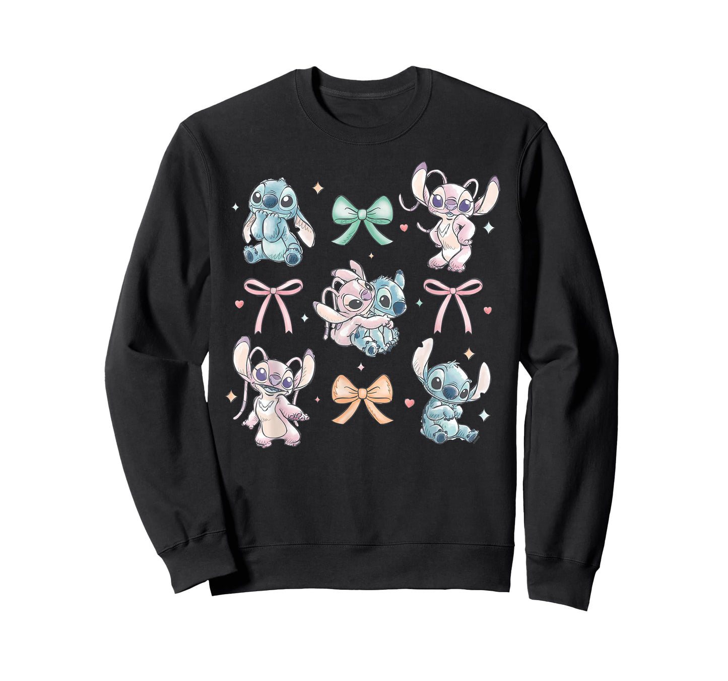 Disney Stitch & Angel Coquette Style Bows Valentine's Day T-Shirt