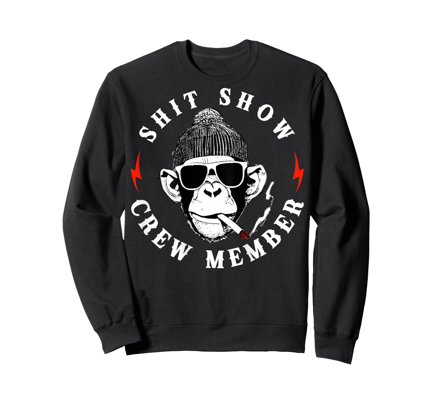 (ON Back) Shit Show Crew Member Monkey Retro Vintage T-Shirt