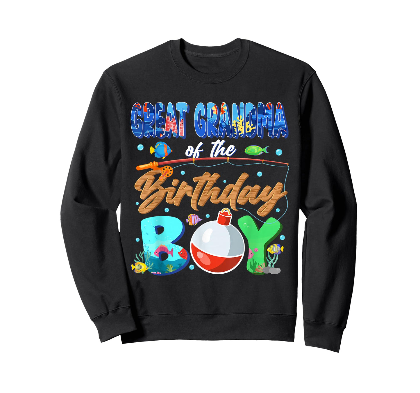 Great Grandma of The Birthday Boy Fishing Family Matching T-Shirt