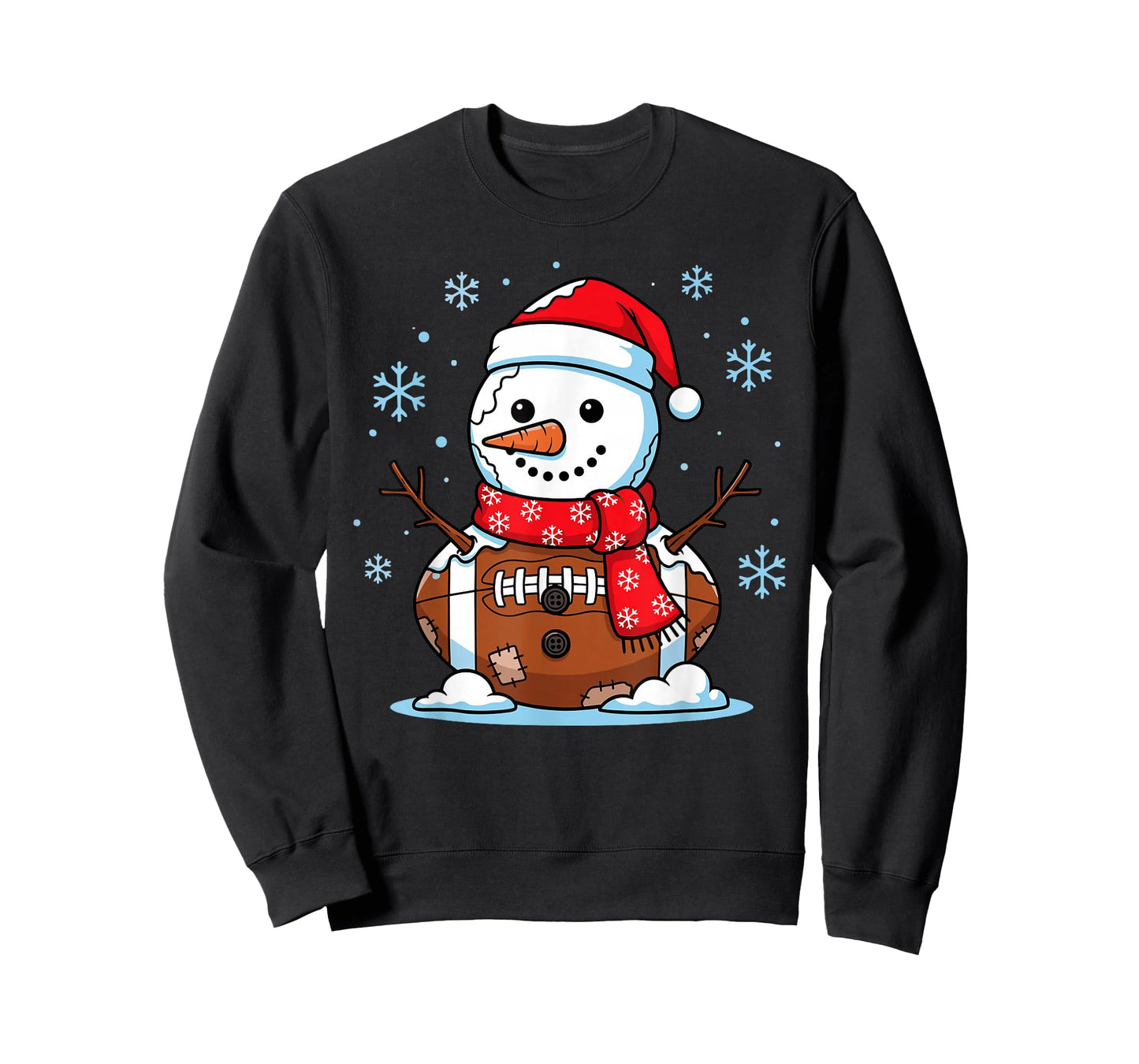 Christmas Football Snowman Kids Football Christmas Men Women T-Shirt