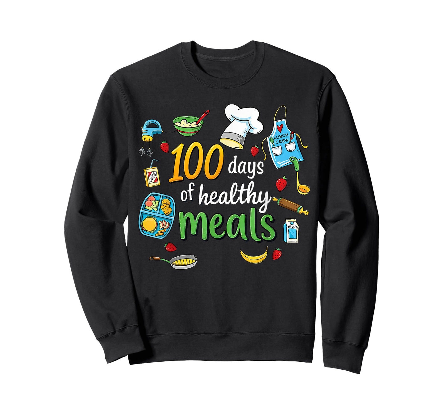 100 Days of Healthy Meals Lunch Lady Shirt School Cafeteria T-Shirt