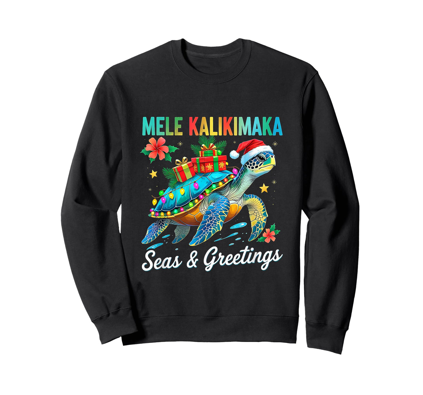 Mele Kalikimaka Hawaiian Cocktail Party Santa Turtle Beach T-Shirt