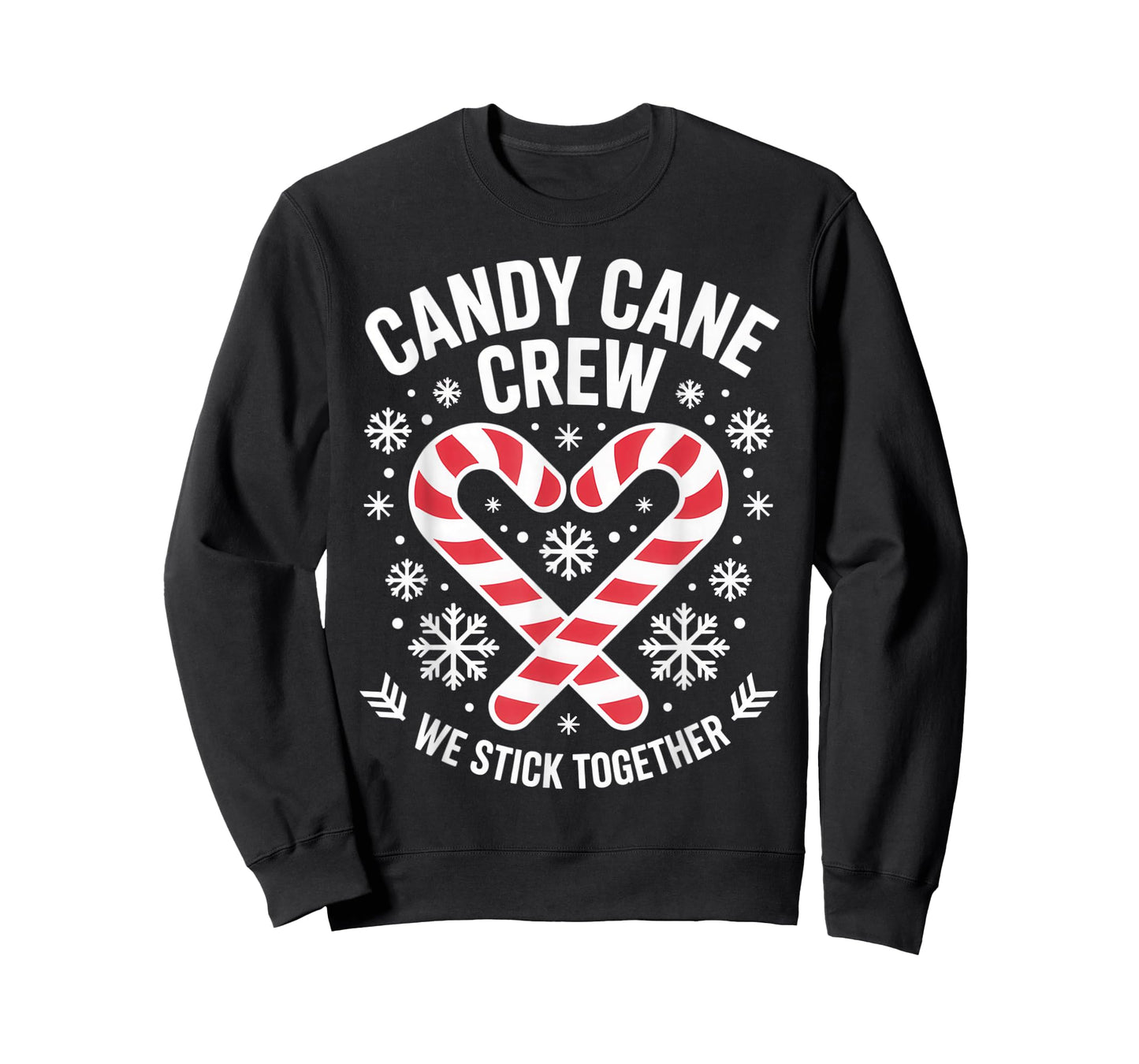 Candy Cane Crew Heart Holiday Family Matching Pajama T-Shirt