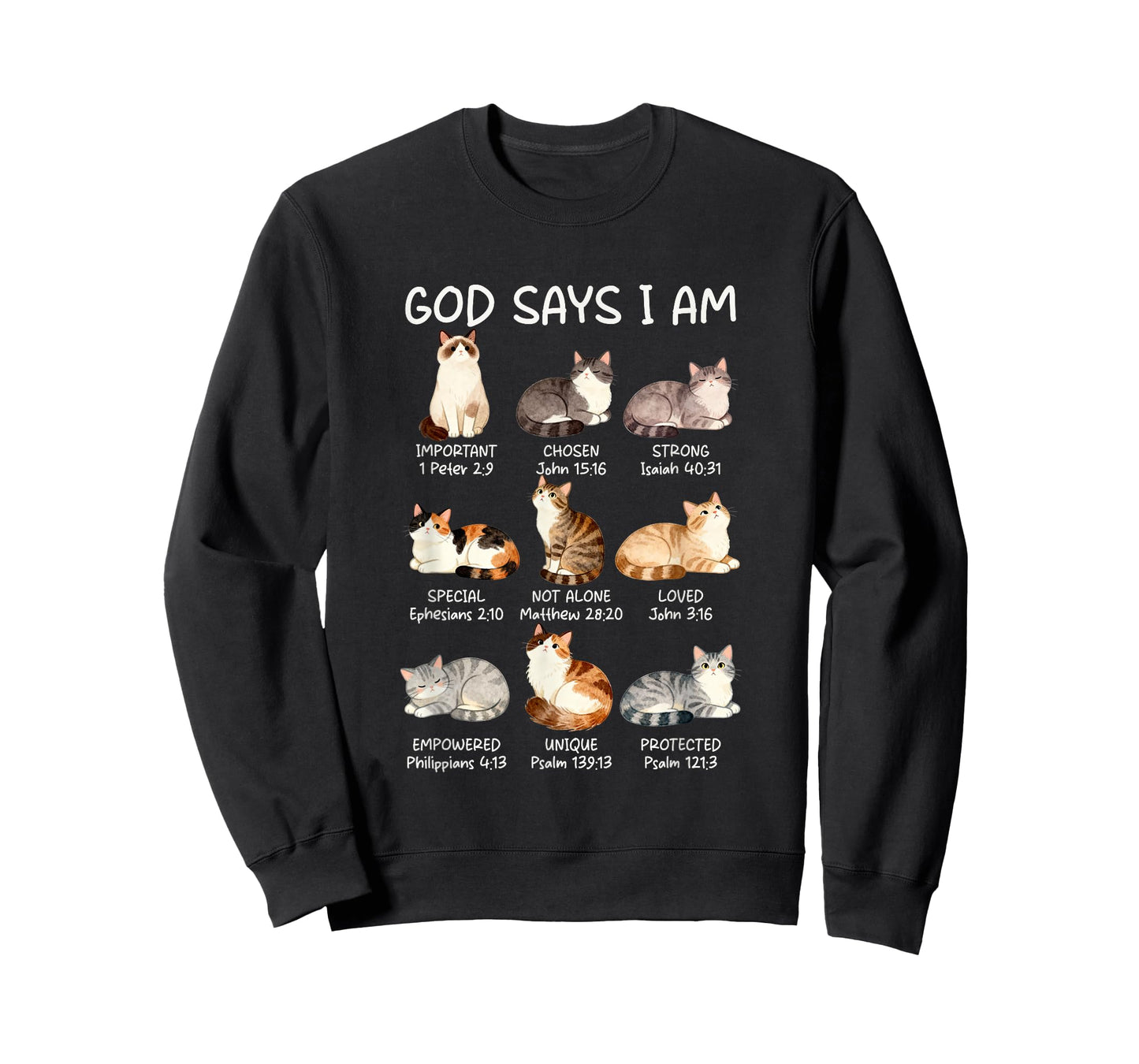 God Says I-Am Cat Kitten Christian Jesus Bible Verse Faith T-Shirt