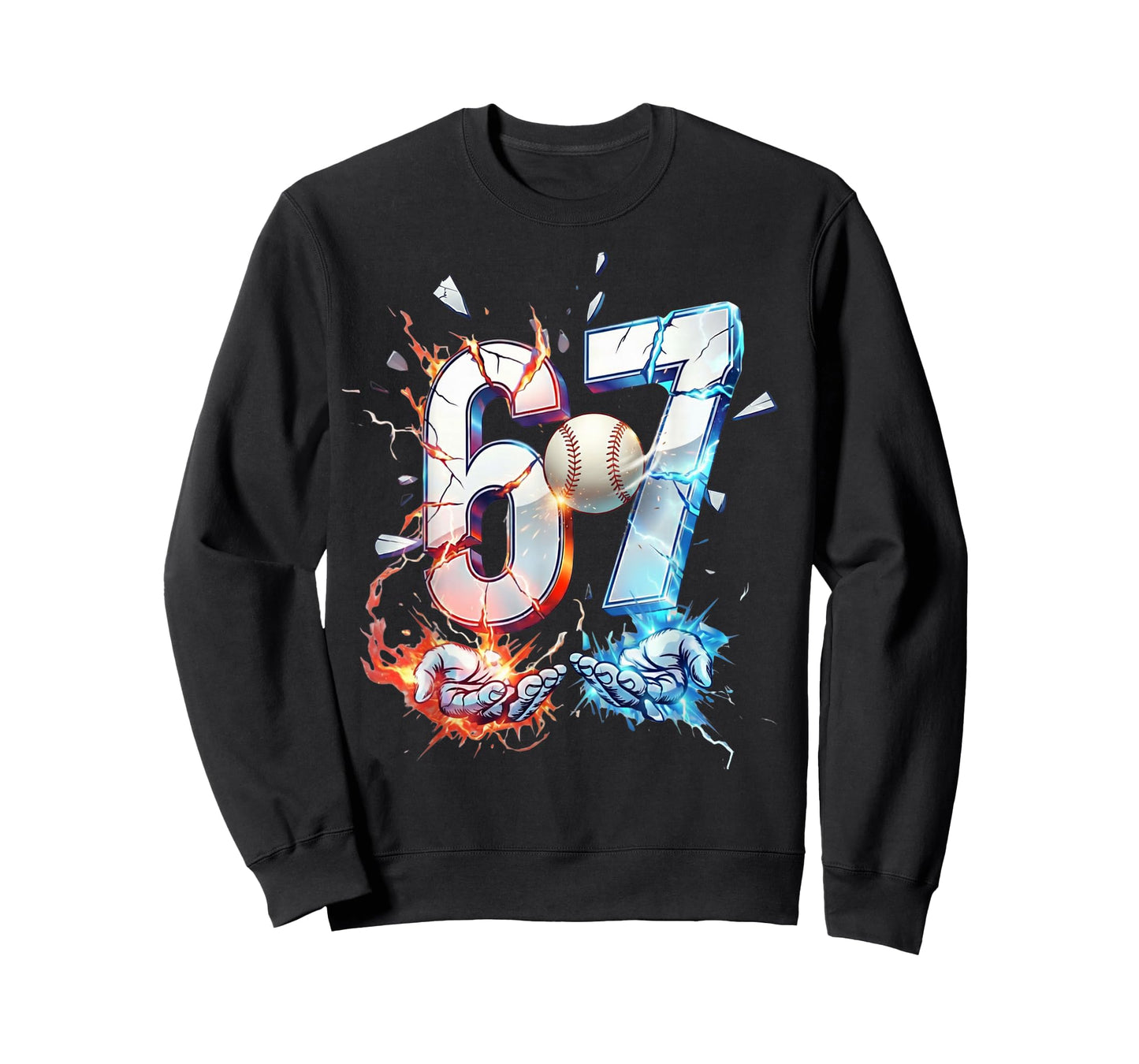 6 7 Baseball Six Seven Meme 67 Hands Funny Kids Men Women T-Shirt