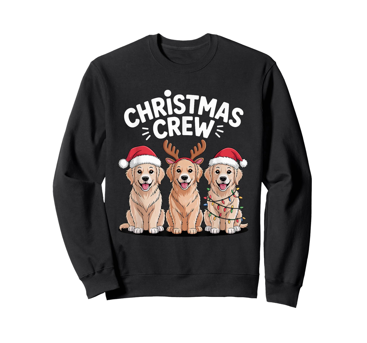 Christmas Crew Xmas Puppy Funny Christmas Golden Retriever T-Shirt