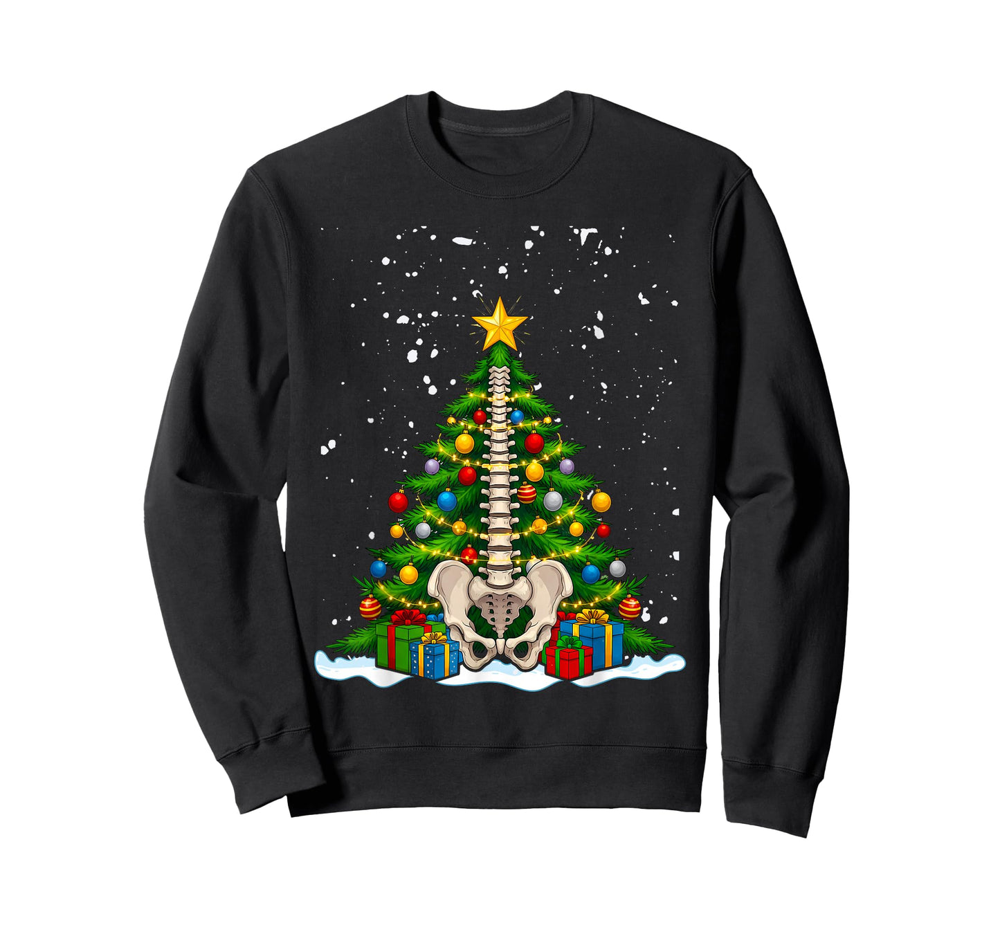 Spine Tree Chiropractic Anatomy Bone Christmas T-Shirt