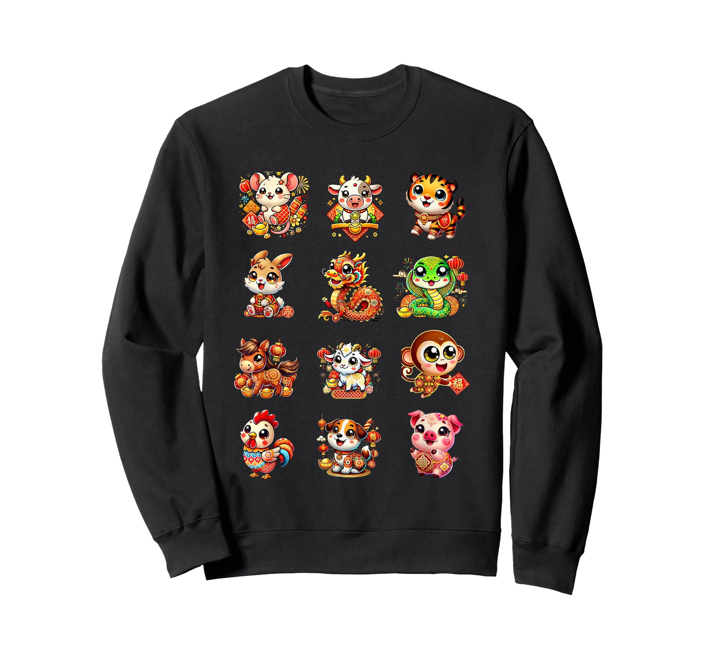 Chinese New Year Cute 12 Zodiac Animal Signs Lunar New Year T-Shirt