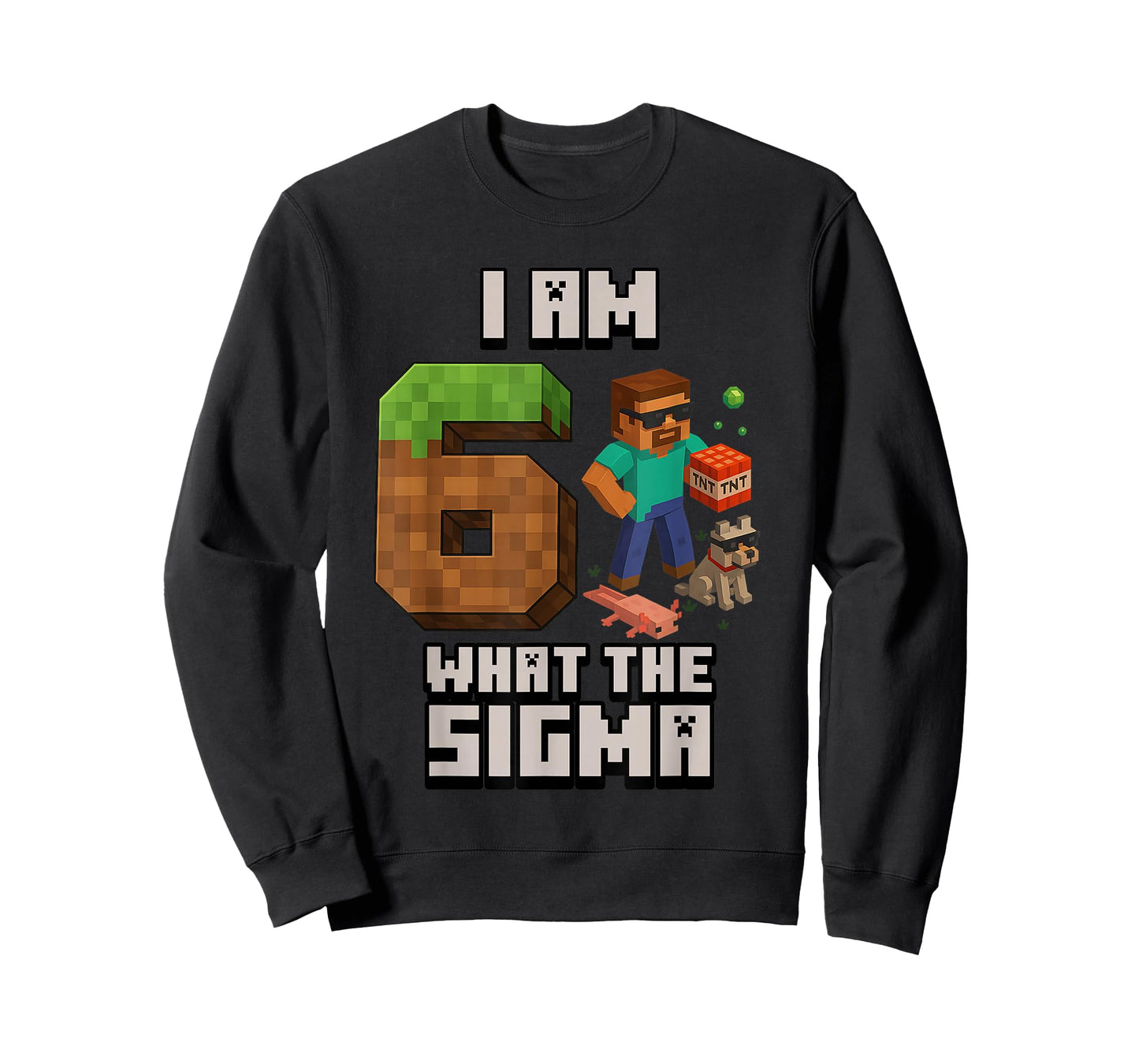 6th Birthday What The Sigma Pixel 6 Bday Gamer Boys Kids T-Shirt