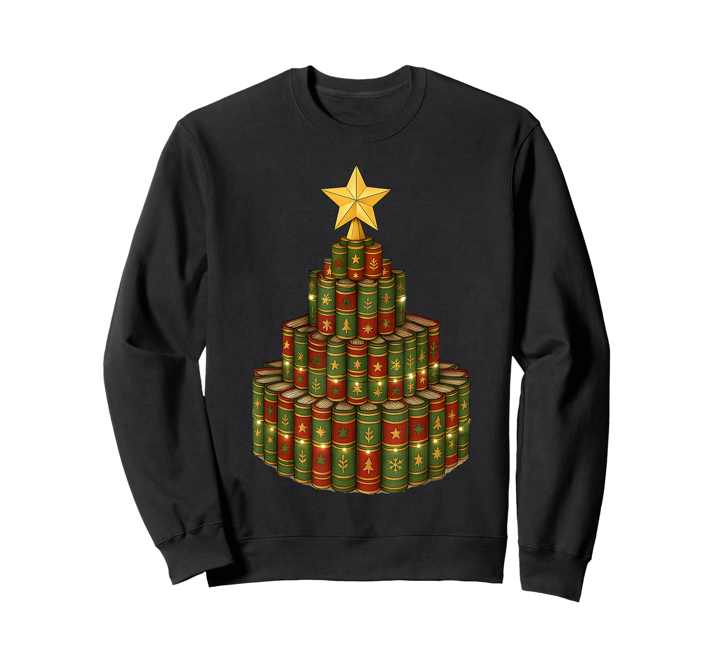 Book Christmas Tree Book Lover Teacher Librarian T-Shirt