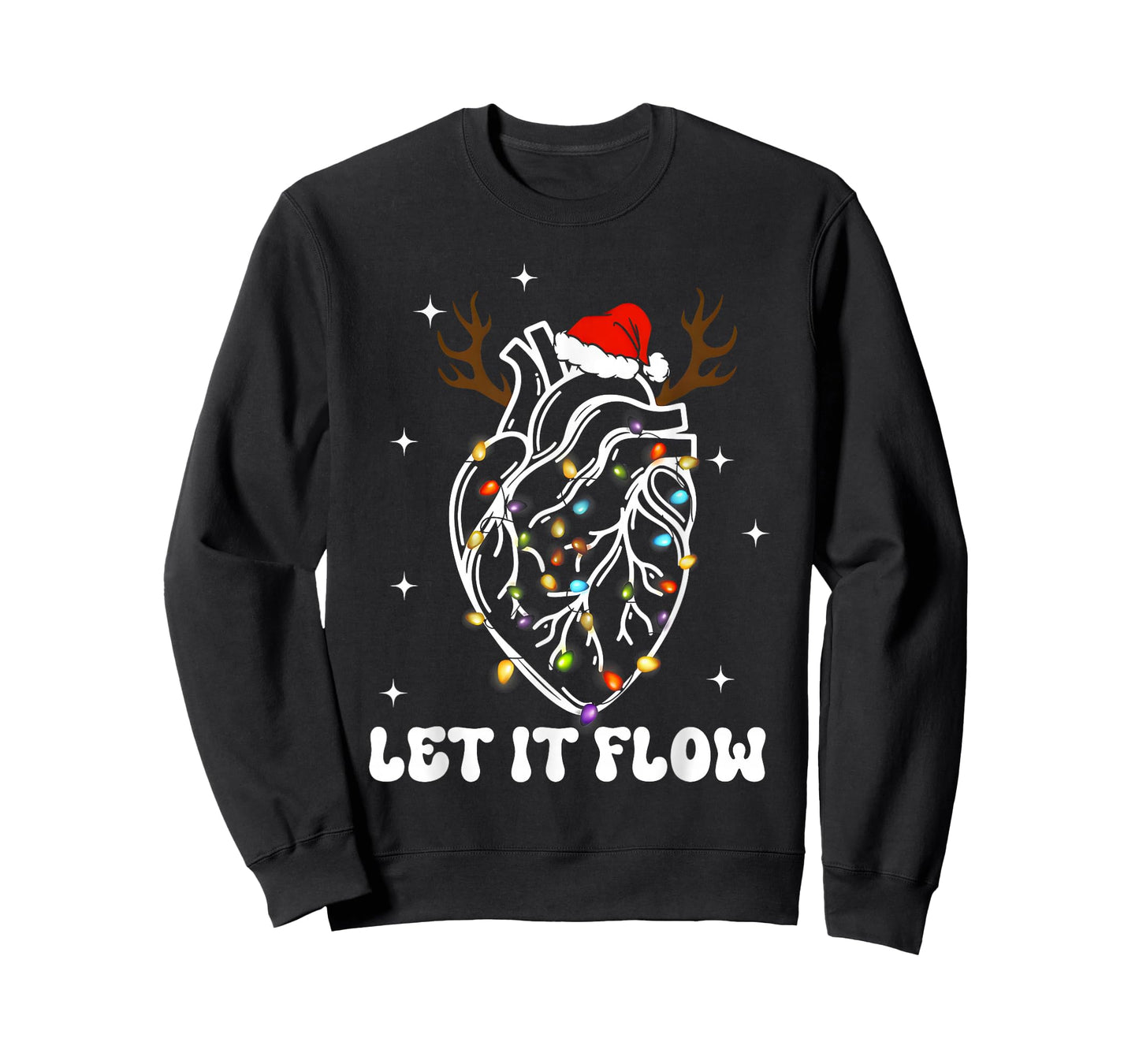 Let It Flow Anatomy Heart Cardiac Nurse Santa Hat T-Shirt