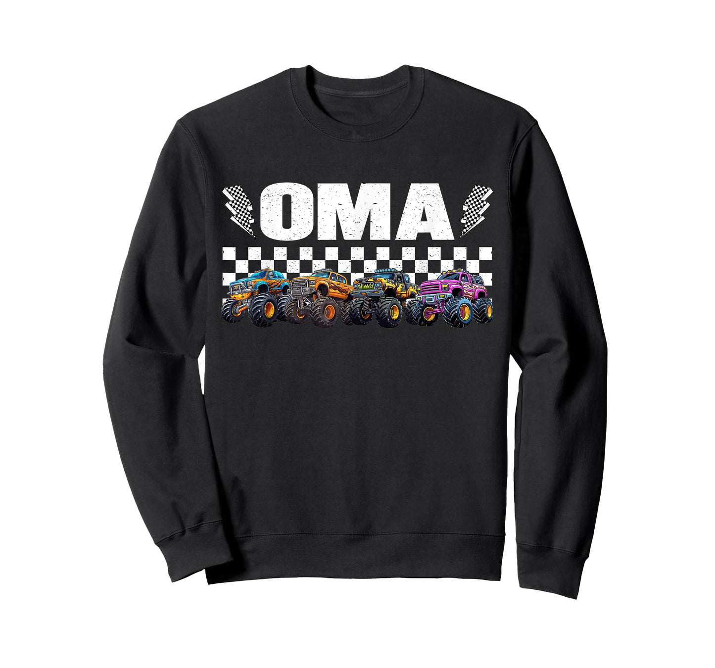 Oma Retro Monster Truck Family Crew Birthday Matching T-Shirt