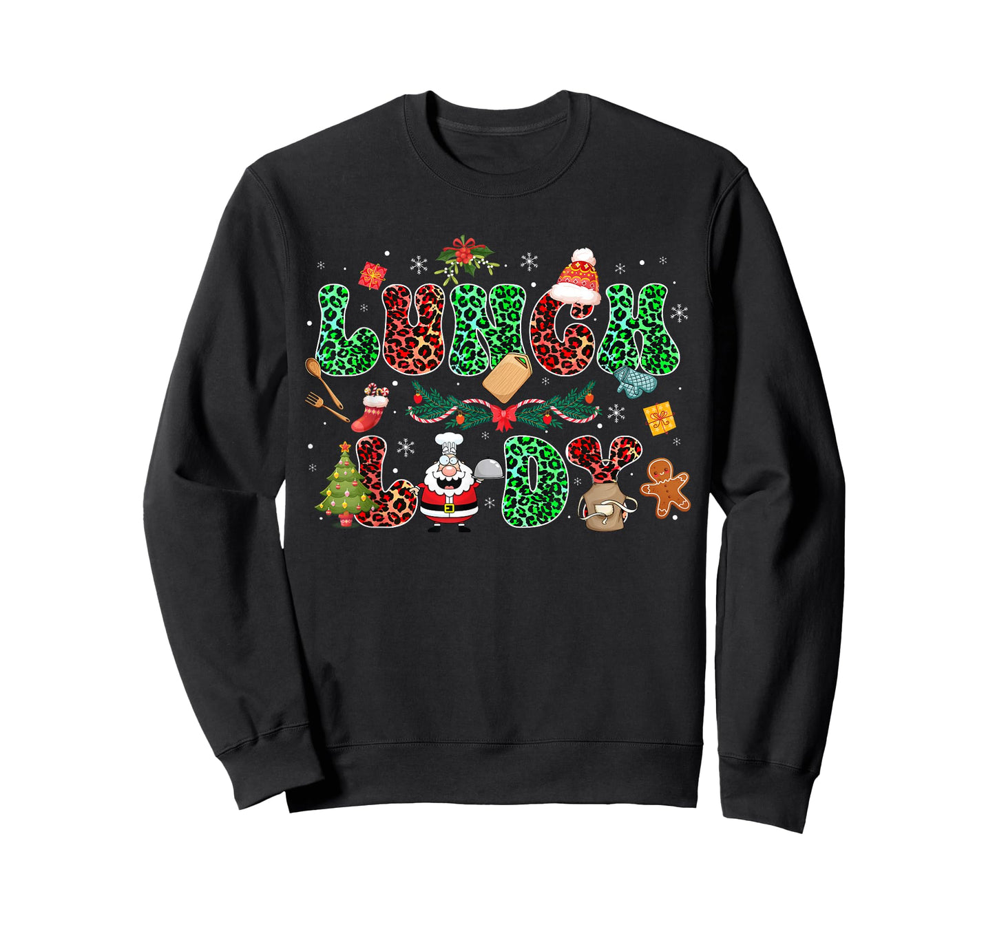 Xmas Cafeteria Worker Christmas School Lunch Lady Christmas T-Shirt
