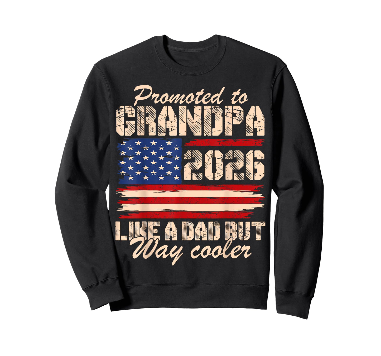Promoted to Grandpa Est 2026 Soon to be New Grandad US Flag T-Shirt